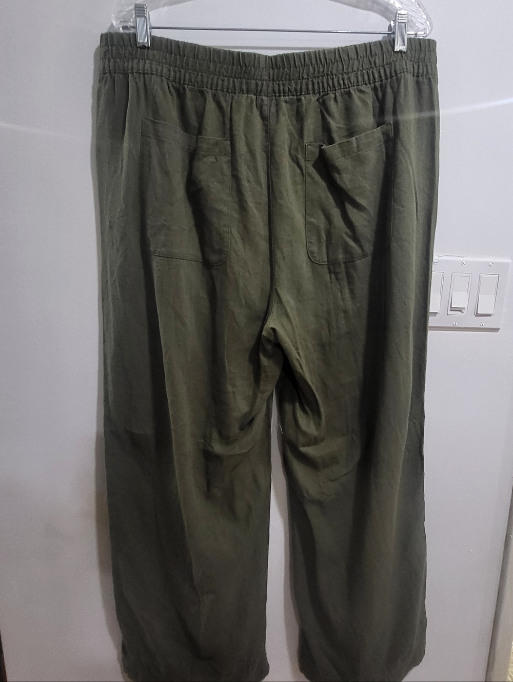 Old Navy Olive Green Wide Leg Pants XL High Rise Comfort Waistband - Picture 6 of 6